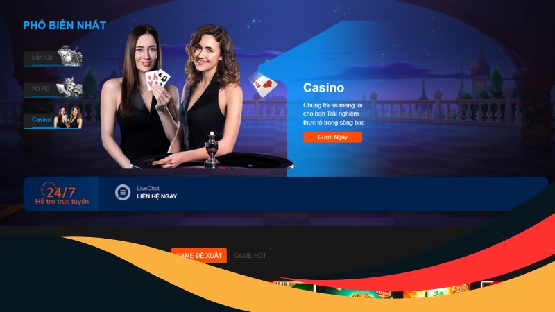 Live casino hiện đại, hấp dẫn